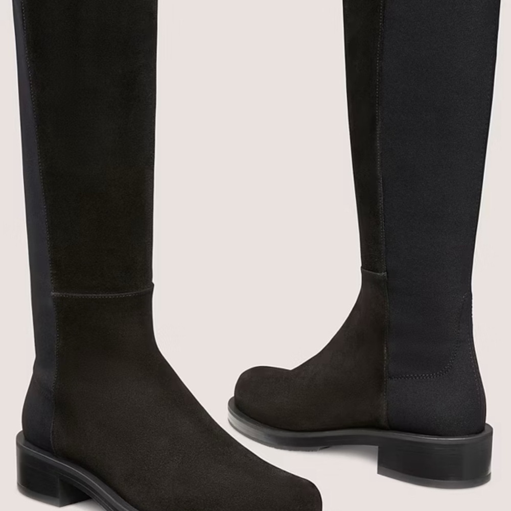 Stuart Weitzman 5050 Bold OTK Boots Black Suede Over-the-Knee Size 8.5 - Picture 3 of 14
